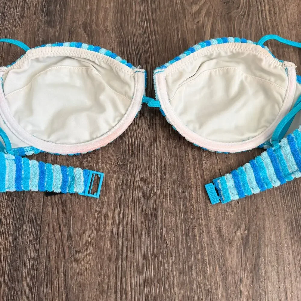 Triangl Swimwear Mala Sour Stripe Terry Towelling Bikini Set Size XL